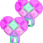 MAGNA-TILES microMAGS 26-Piece Heart to Heart Travel Set, The Original Magnetic Building Brand