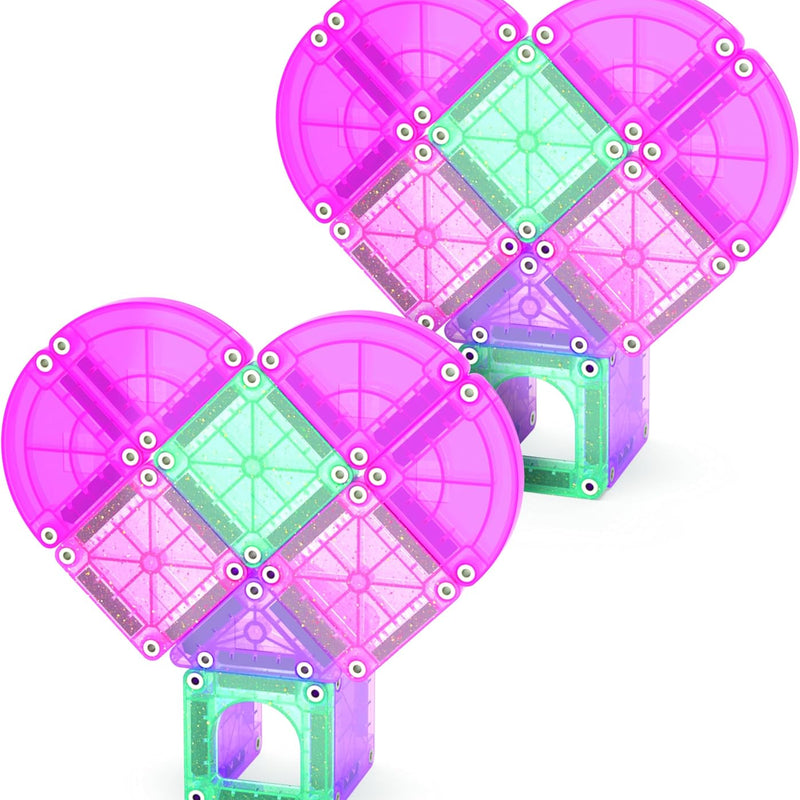 MAGNA-TILES microMAGS 26-Piece Heart to Heart Travel Set, The Original Magnetic Building Brand