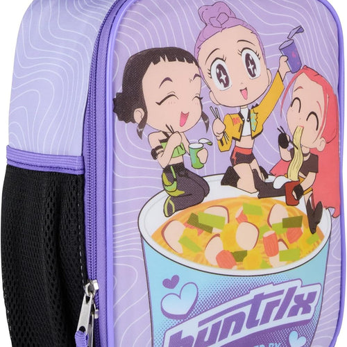 K-Pop Demon Hunters Huntrix Fueled by Ramyeon Lunch Box, Full Zip Around Insulated Lunch Tote Bag For Hot and Cold Food, Purple