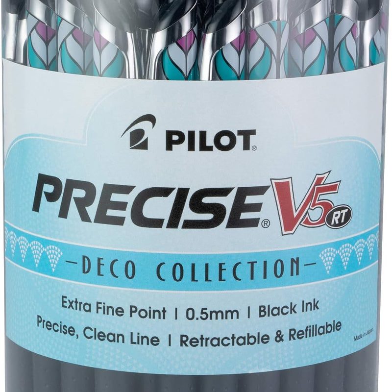 Pilot Precise V5 RT Refillable & Retractable Rolling Ball Pens, Extra Fine Point Pens, 0.5 mm, Assorted, Pack of 7 - Ideal for School, Journaling & Office Writing
