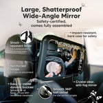 KeaBabies Baby Car Seat Mirror, Wide View, Shatterproof (Matte Black) | Backseat Infant Car Mirror for Baby Rear Facing, Crystal Clear View, Travel, Easy Install & Adjust for Removable Headrest