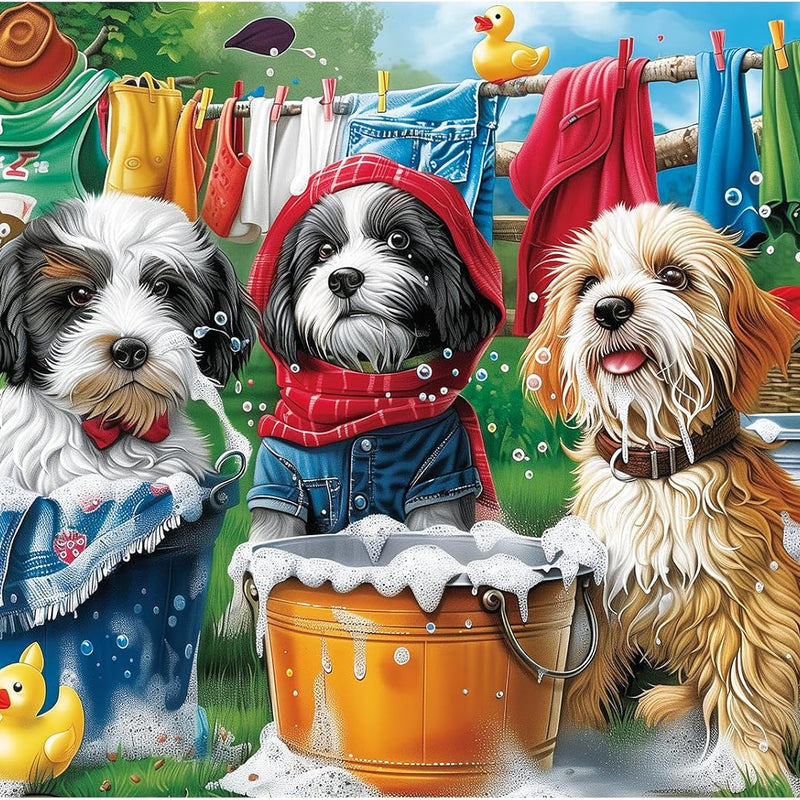 300 Piece Puzzles for Adults,Cute Dogs Jigsaw Puzzle for Adults Kids Seniors,Recycled Cardboard Dogs Large Piece Puzzle 300 Piece,Family Activity Great Gift for Family Friends 20.5 * 15 in