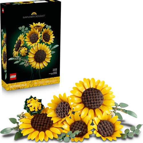 LEGO Botanicals 6-piece Sunflower Bouquet Set, Gifts for Adults, Ages 18+, Artificial Flowers Home Decor