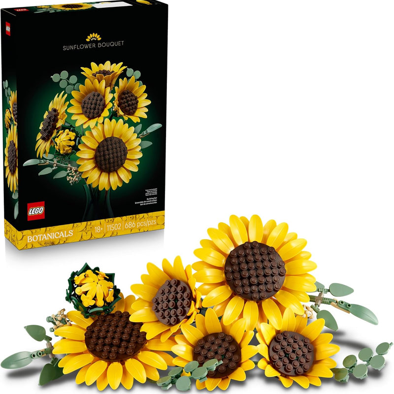 LEGO Botanicals 6-piece Sunflower Bouquet Set, Gifts for Adults, Ages 18+, Artificial Flowers Home Decor