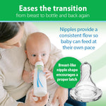 Dr. Brown's Anti-Colic Options+ Narrow Glass Baby Bottle with Level 1 Slow Flow Nipple, BPA-Free, 4 oz/120mL, 4-Pack