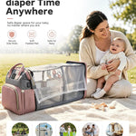 houscly Diaper Bag Backpack with Changing Station, 25L Large Capacity | Multifunction baby bag, baby registry search, baby girl newborn essentials must haves, baby shower gifts, pink