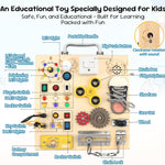 25-in-1 Montessori Busy Board with LED Lights, Sensory Activities for Toddlers 1-3 Years