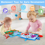 2PCS Baby Books Toys 0-6 Months Infant Tummy Time Sensory Travel Toys | 3 4 5 6 Month Crinkle Touch Feel Busy Soft Book for Babies 0-3-6-12 Month Newborn Essentials Must Haves Boy Girl Shower Gifts