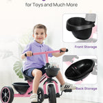 Krido Toddler Tricycle for 2-5 Year Olds - Pink Bike for 24 Month to 4 Year Old Girls and Boys