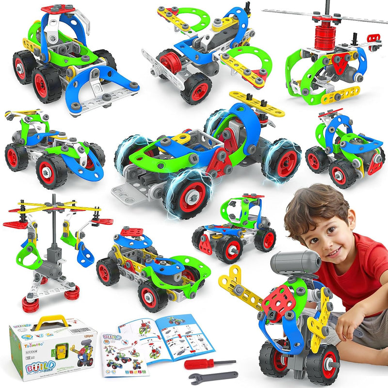10 in 1 STEM Toys for 4 5 6 7 8+ Year Old Boy Girl Birthday Gifts Building Toys Stem Kits Activities for Kids Ages 4-8 5-7 6-8 Educational Learning Boy Toys Age 3-5 4-6 8-10 Engineering Creative Games