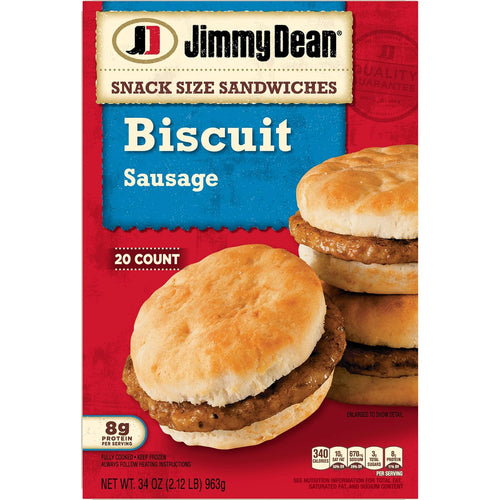 Jimmy Dean Snack Size Sausage Biscuit Sandwiches, 20 Count (Frozen)