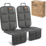 SMART ELF Car Seat Protector, 2Pack Seat Protector Protect Child Seats with Thickest Padding and Non-Slip Backing Mesh Pockets for Baby and Pet,Sedan SUV Truck (Black)