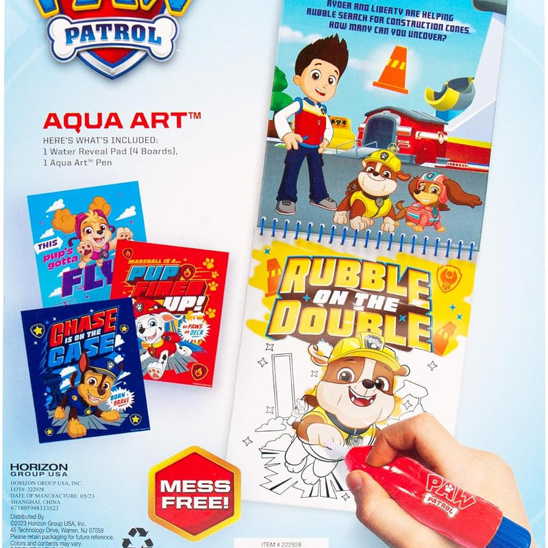 Paw Patrol Aqua Art, Color 4 Reusable Aqua Art Pages with a Water Pen, Reusable No-Mess Toddler Activities, Water Reveal Activity Book, Paw Patrol Toy, Toddler Travel Activities, Kids Travel Toys