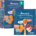 Amara Organic Baby Food - Stage 2 - Oats & Berries - Baby Cereal to Mix With Breastmilk & Water - Shelf Stable Baby Food Pouches Made from Organic Fruit and Veggies - 5 Pouches, 3.5oz Per Serving