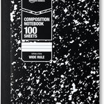 Amazon Basics Composition Notebook, College Ruled, 100 Sheets, 9.75" x 7.5", Assorted Marble Colors, 4-Pack