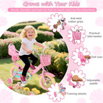 XJD Girls 12-16 Inch Kids Bike with Training Wheels, Streamers, and Adjustable Seat