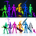[6-PACK] Glowing Titan 13 Action Figure Set Already Assembled, Dummy 13 3D Printed Action Figures With Weapons Accessories T Lucky Robo 13 Nova 13 Action Figures, Figura de acción 13 (6-Colors)