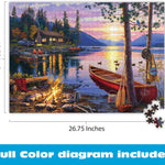 Buffalo Games 1000-piece Canoe Lake Jigsaw Puzzle with Darrell Bush Artwork - Made in USA