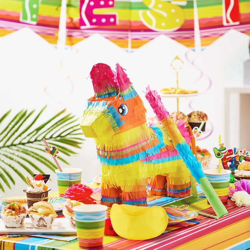 Cinco De Mayo Donkey Pinata Fiesta Decoration with Corrugated Paper Board for Kids and Adults Birthday Party Supplies