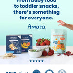 Amara Organic Baby Food - Stage 2 - Oats & Berries - Baby Cereal to Mix With Breastmilk & Water - Shelf Stable Baby Food Pouches Made from Organic Fruit and Veggies - 5 Pouches, 3.5oz Per Serving