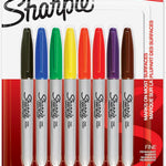 Sharpie Permanent Markers, Fine Point, 8 Count - School, Office, Arts & Crafts, Desk Supplies