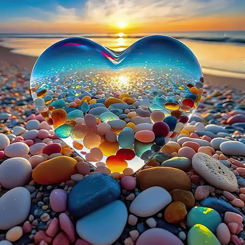 1000-piece adult jigsaw puzzle with love pebbles beach theme