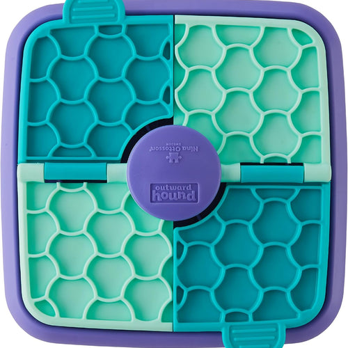 Outward Hound by Nina Ottosson Lick N’ Flip Level 1 Dog Puzzle Toy, Lick Mat & Slow Feeder – Non-Slip Base Beginner Enrichment for Small & Medium Dogs, Holds 1 Cup Wet or Dry Food, 7.4" x 7.4"