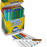 Crayola Super Tips Marker Set (100ct), Fine Point Washable Markers, Teacher Must Haves, Back to School Supplies for Kids & Adults, Art Supplies, Ages 3+