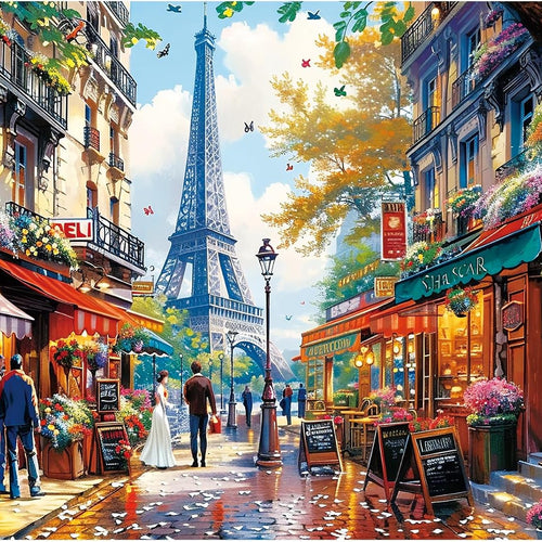 1000 Pieces Puzzle for Adults - Charming Paris Puzzle for Adults Children - Recycled Paper Jigsaw Puzzle 1000 Pieces - Fun and Challenging Family Game Great Gift Idea, Finished Size is 28 * 20 in