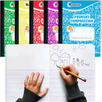 Rosmonde 5 Pack Primary Composition Notebook, 200 Pages (100 Sheets), Drawing Story Journal Writing Notebook, 9-3/4 x 7-1/2, Primary Composition Notebooks, Grades K-2, With Header For Drawing