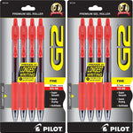 Pilot G2 Pens, Premium Refillable and Retractable Rolling Ball Gel Pens, Fine Point, 0.7mm, Black Ink, 4-Pack