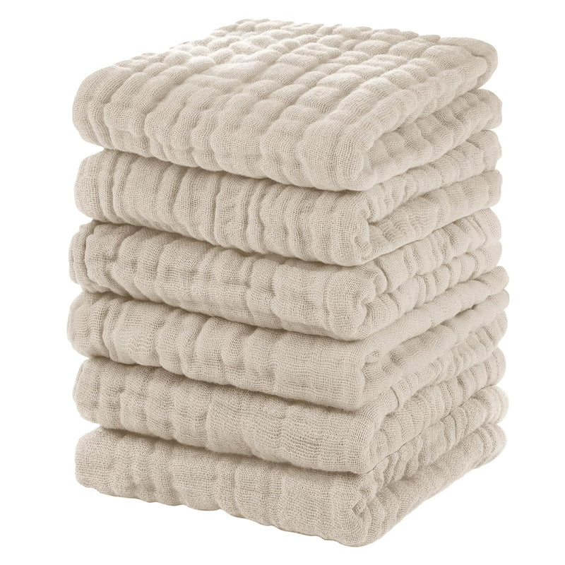 Unnivoll Muslin Burp Cloths Baby 12''X12'', Baby Washcloths 6 Pack, 100% Cotton Baby Wash Cloths Absorbent and Soft for Newborn Infants Kids Boys Girls - Multicolor