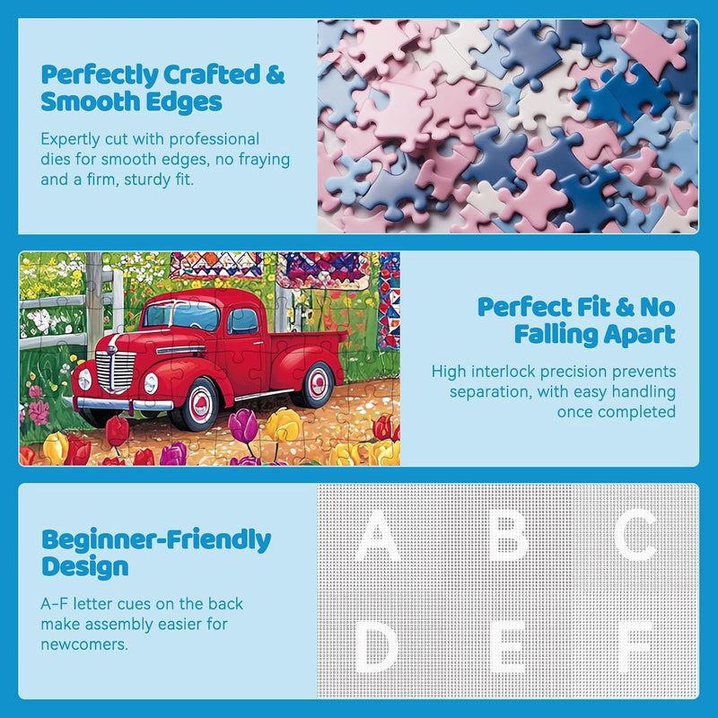 300 Piece Jigsaw Puzzle for Adults – Farmyard Delight with Quilts & Tulips– Challenging and Relaxing Puzzle for Game Nights, Gifts & Home Décor (20.5" × 15")