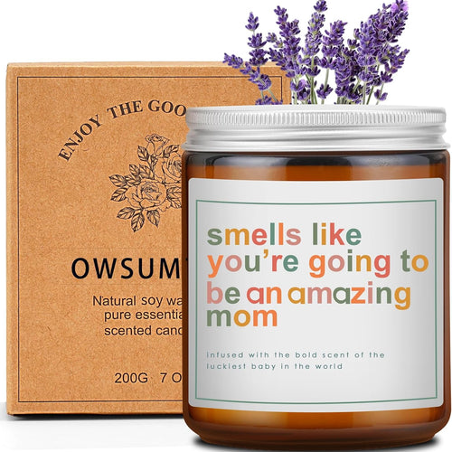 Mothers Day Gifts for Mom,New Mom Gifts,Gift for New Moms,Mothers Gift After Birth-7 OZ Lavender Soy Wax Candle