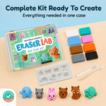 DIY Clay Cute Mini Animal Eraser Kit for Kids Ages 4-12 | Birthday Gifts for Girls & Boys, Students Desk Pet Animals, Make Your Own Erasers, Arts and Crafts