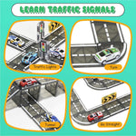 Magnetic Tiles Road Set with Pullback Car, Compatible with Major Brands, Ages 4-8, STEM Building Toy for Kids
