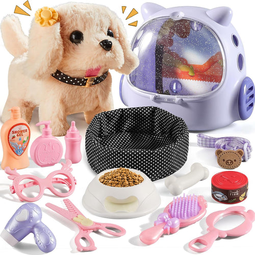 Vanvimen 16 Pcs Robot Dog Toys for Girls, Toys for 3 4 5 6 7 8 Year Old Girls Kids Boys, Realistic Robot Puppy Toddlers Girl Toy for 5-7 6-8, Ideas Birthday Gifts for Girl 3 4 5 6 Year Old