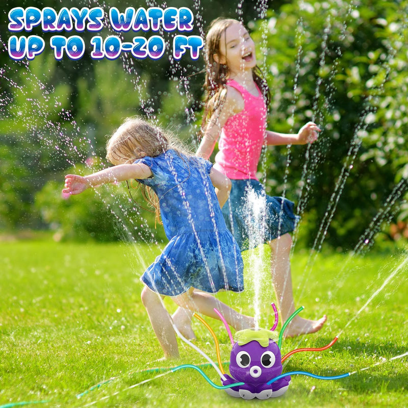 Outdoor Water Spray Sprinkler, Summer Outside Toys for Kids Toddlers | Backyard Games with 8 Wiggle Tubes, Attaches to Garden Hose Splashing Fun Toys for 3 4 5 6 7 8 Year Old Boys Girls Gifts