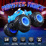 AUUGUU Remote Control Monster Truck with 2.4GHz and Light Spray for Kids 3+ Years Old, All-Terrain RC Car