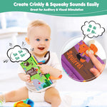 beiens baby books toys, touch and feel crinkle cloth book for infant 0-12 months, early development interactive stroller soft toys