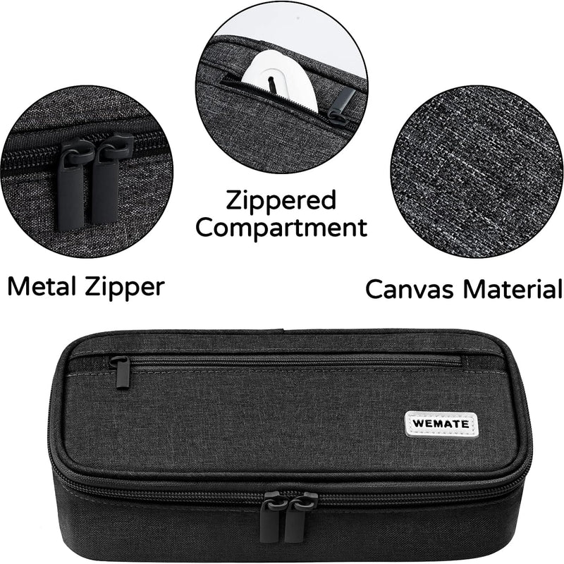 WEMATE Pencil Case, Large Storage Organizer, Makeup Bag, Teacher Must - have, Big Pencil Pouch, Marker Case for College