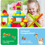 PicassoTiles 120pcs Hedgehog Interlocking Building Blocks for Preschool and Kindergarten