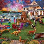 White Mountain 1000 Piece Jigsaw Puzzle Patriotic Summer Celebration Puzzles with Large Pieces for Adults and Family 24"x30" - 4th of July