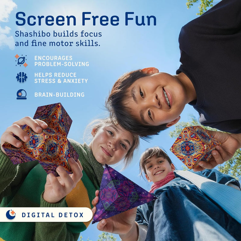 Award-Winning Shashibo Shape Shifting Box with Ultra Strong Magnets for Kids, Teens, and Adults, Perfect Sensory Gift