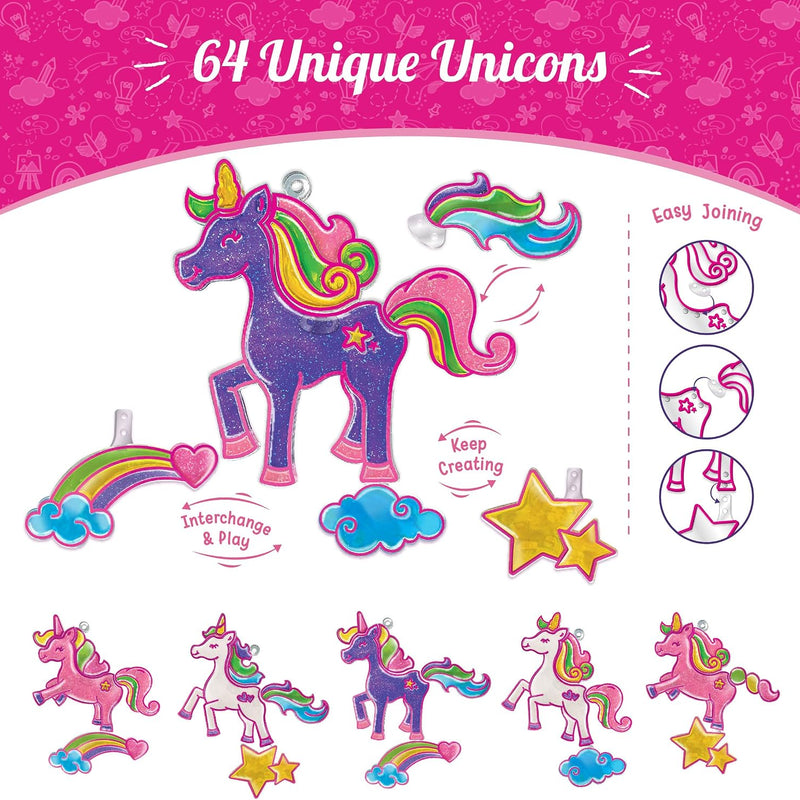 Imagimake Window Art Princess & Unicorn | Mermaid Suncatcher Kit | 32 Pieces Glass Painting Set | Kids Activities Ages 5-8 | DIY Craft Kit | Birthday Gift for Girls Ages 5,6,7,8,9,10,12 Years Old