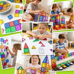 Coodoo Magnetic Tiles Starter Pack for 3+ Year Old Kids, 40PCS, Safe Creativity Toddler Toy with Carrying Bag