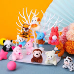 Mini Plush Animal Toy Set,Cute Animals Keychain Decoration for Kids,Goodie Bag Fillers, Basket Stuffers, School Prizes, Valentine's Day Party Supplies (12pcs)