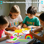MHMYDIS First Craft Kit for Kids - 12 in 1 No Mess Creative Arts and Crafts kit for Kids Ages 4-8 - Toddler Crafts Kit Supplies - Gifts for Girls and Boys 3 4 5 6 7 8 Year Old (Rainbow)