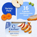 Gerber Stage 2 Nourishing Blends Hearty Dinner Baby Food, 4 Oz, 32 Pack | Stage 2 nourishing blends hearty dinners variety pack; 32 x 4 oz tubs