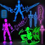 [6-PACK] Glowing Titan 13 Action Figure Set Already Assembled, Dummy 13 3D Printed Action Figures With Weapons Accessories T Lucky Robo 13 Nova 13 Action Figures, Figura de acción 13 (6-Colors)